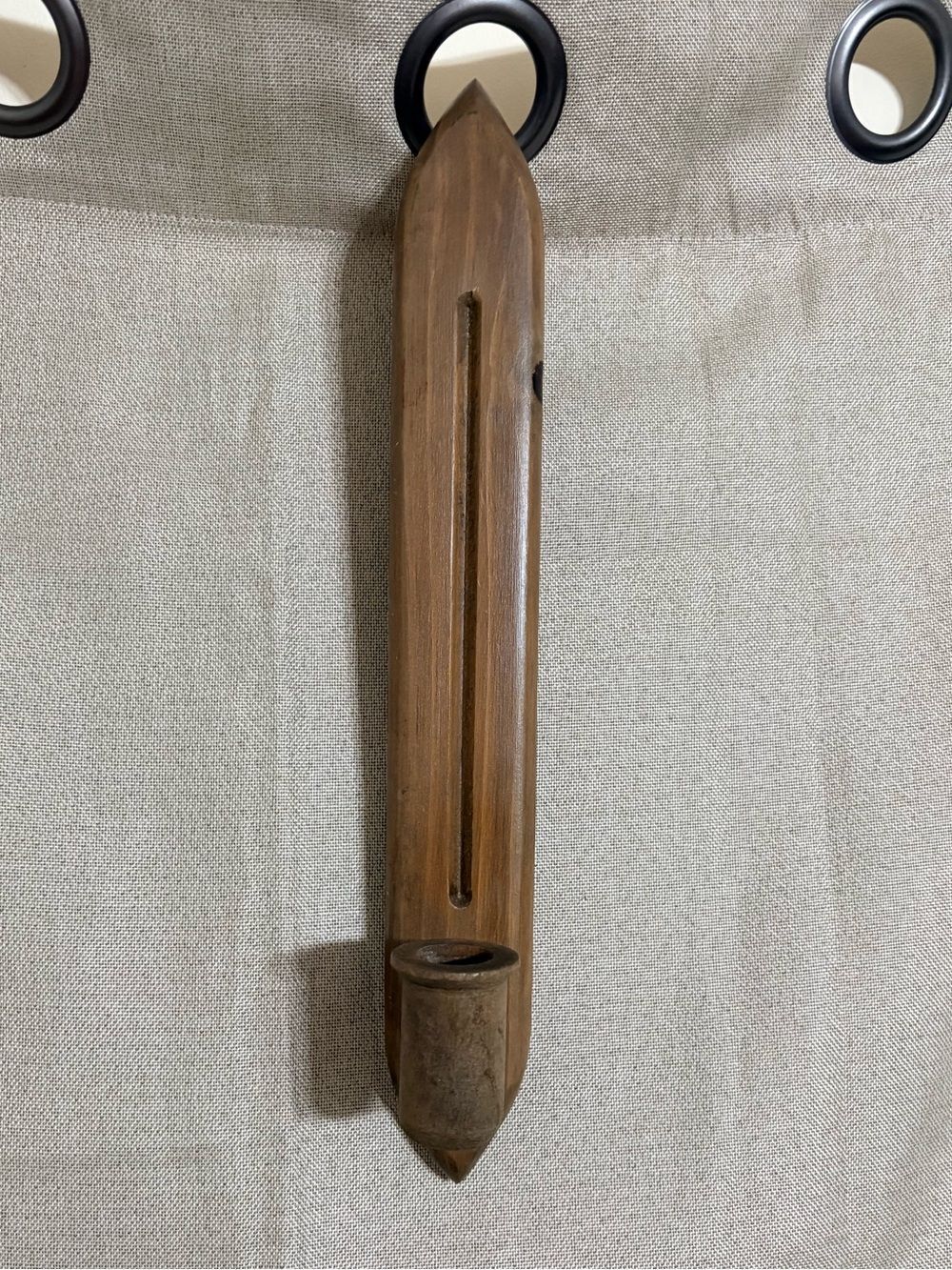 Vintage Pair 15” Wooden Wall Candle Sconces Mid Century Modern Scandinavian - Picture 9 of 13